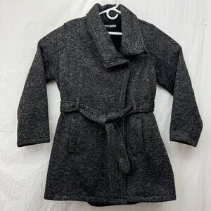 Steve Madden Zip Up Tie Front Trench Coat Women XL Charcoal Gray